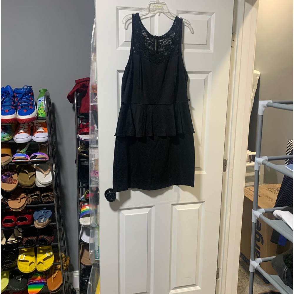 Black peplum dress